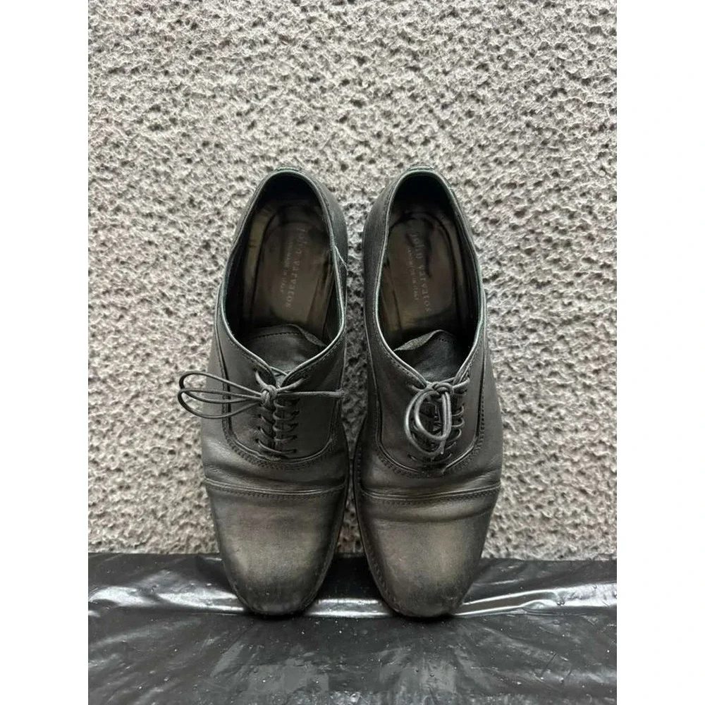 John Varvatos Freeman Raw Handmade Leather Oxford‎ Shoes Black Mens Size 9